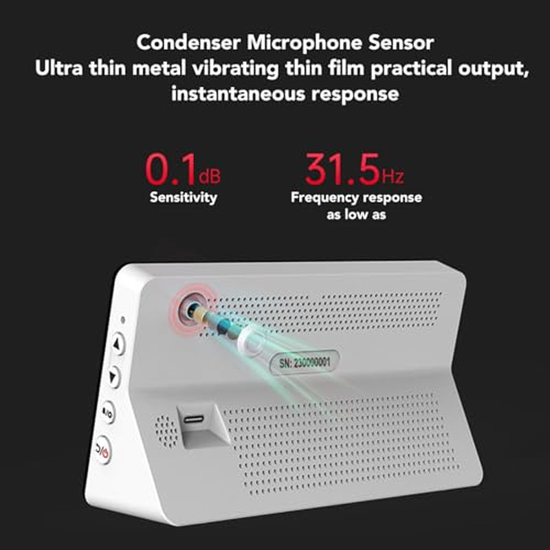4-in-1 Sound Level Meter with Temp & Humidity for Classrooms & Studios