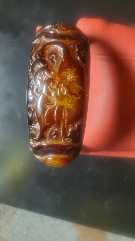 Rare Buddah bakelite carved bangle bracelet