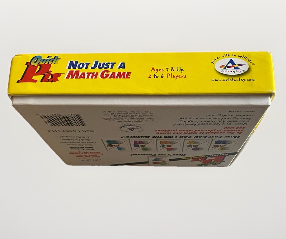 1999 QUICK PIX - NOT JUST MATH GAME addition & subtraction flashcard match EUC