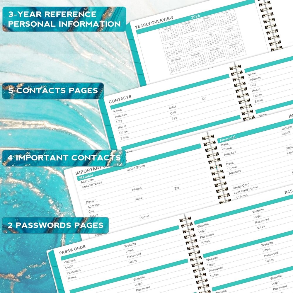 Smart 2026 Monthly Planner – 9" x 11", Tabs & Pockets for Efficient Planning