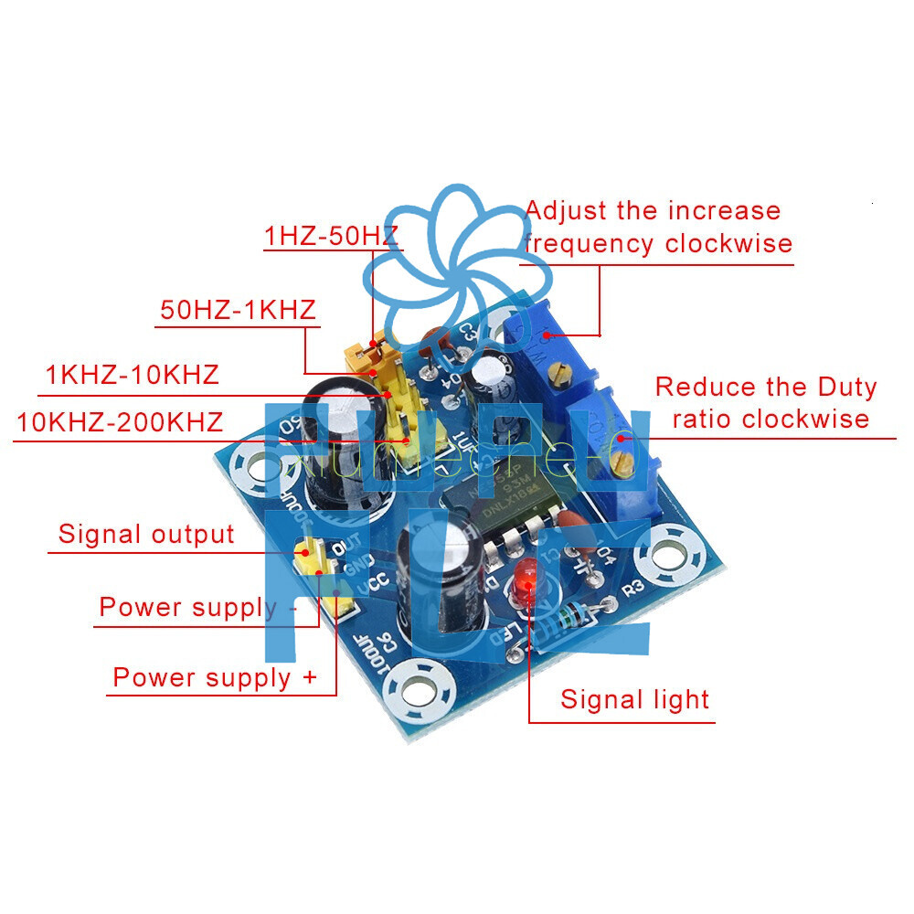 NE555 Duty Cycle and Frequency Adjustable Square Wave Module Board DIY Kit