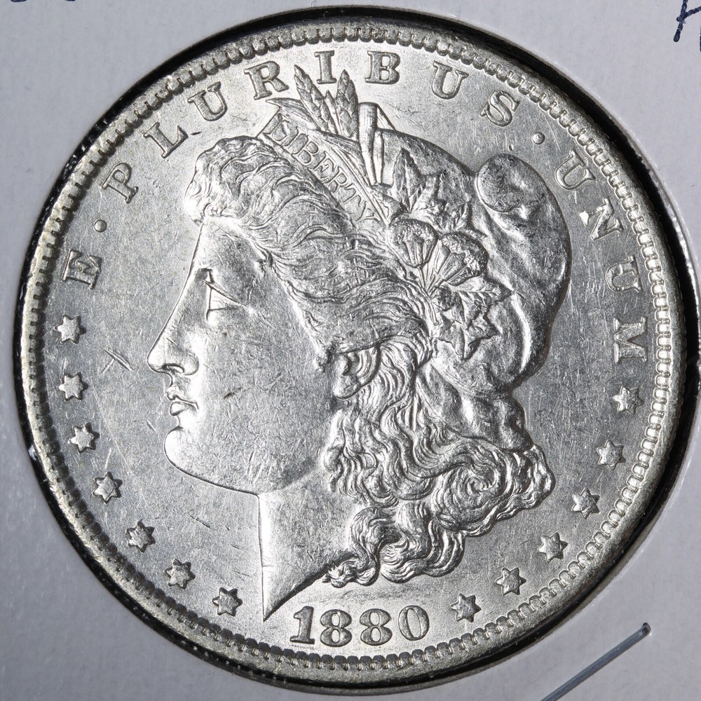 1880-O Morgan Silver Dollar AU+ E377 WTHX
