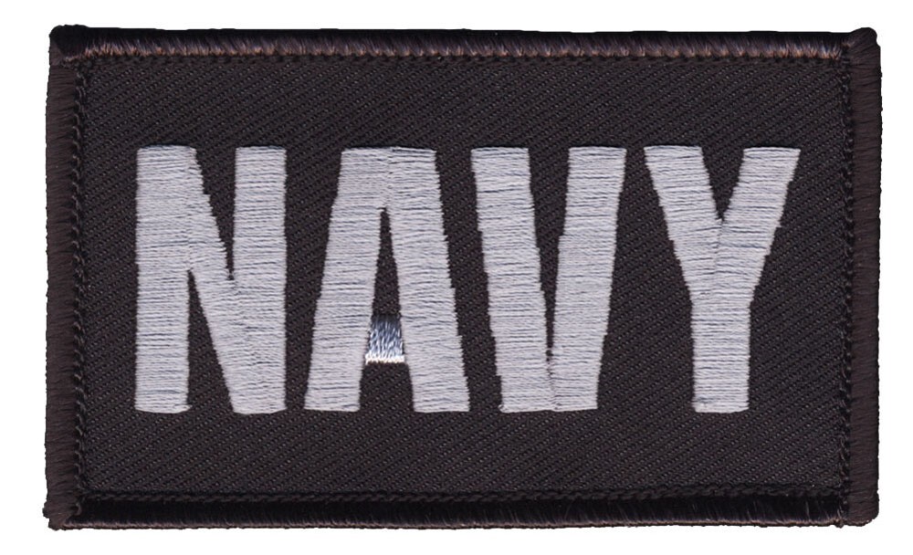 NAVY - 2" x 3" Hook & Loop 2 Piece Black Patch