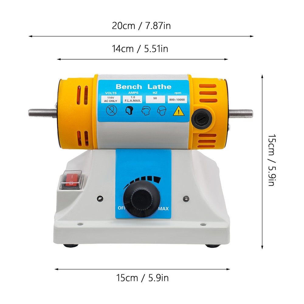 320W Jewelry Polisher Adjustable Variable Speed Grinder Bench Buffer Polisher