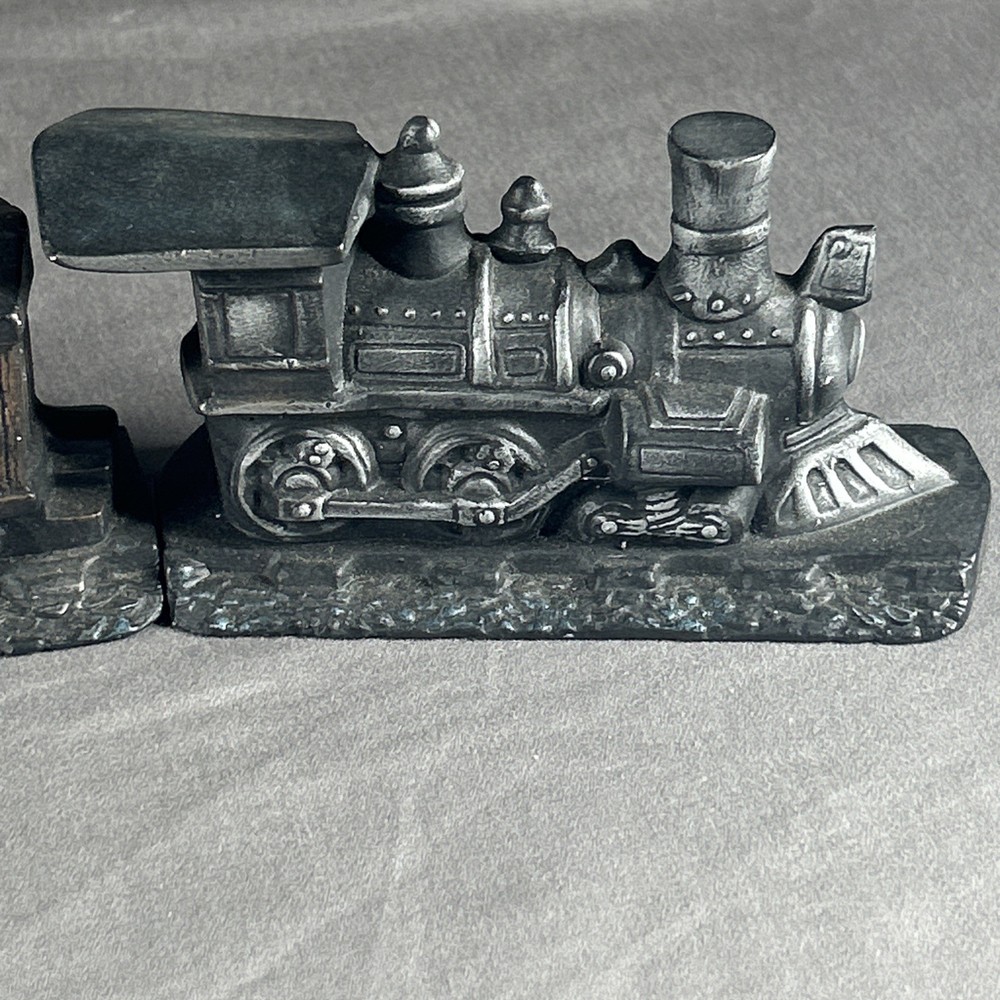 Vintage 1990 VIP Ceramic Mold Train Set Rustic Black Folk Art