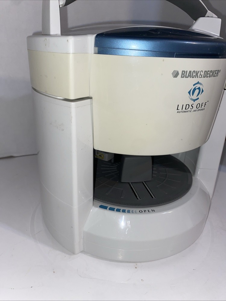 Black & Decker Lids Off Automatic Jar Opene White Blue Electric Kitchen Works