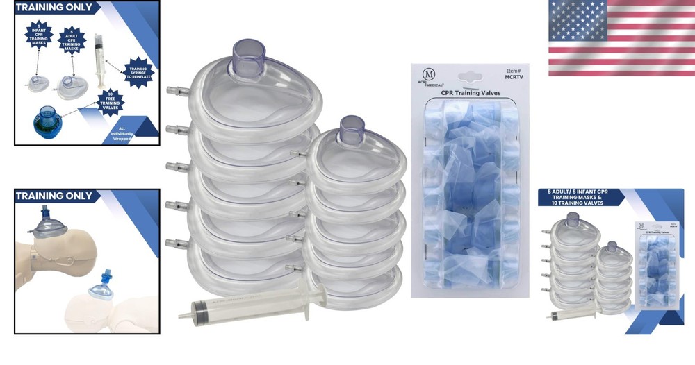 CPR Training Masks Combo Pack - 5 Adult & 5 Infant