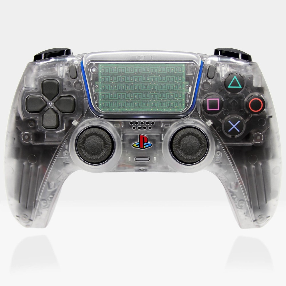 Killscreen Retro Clear PS5 Controllers Pro DualSense Red Blue Green Yellow
