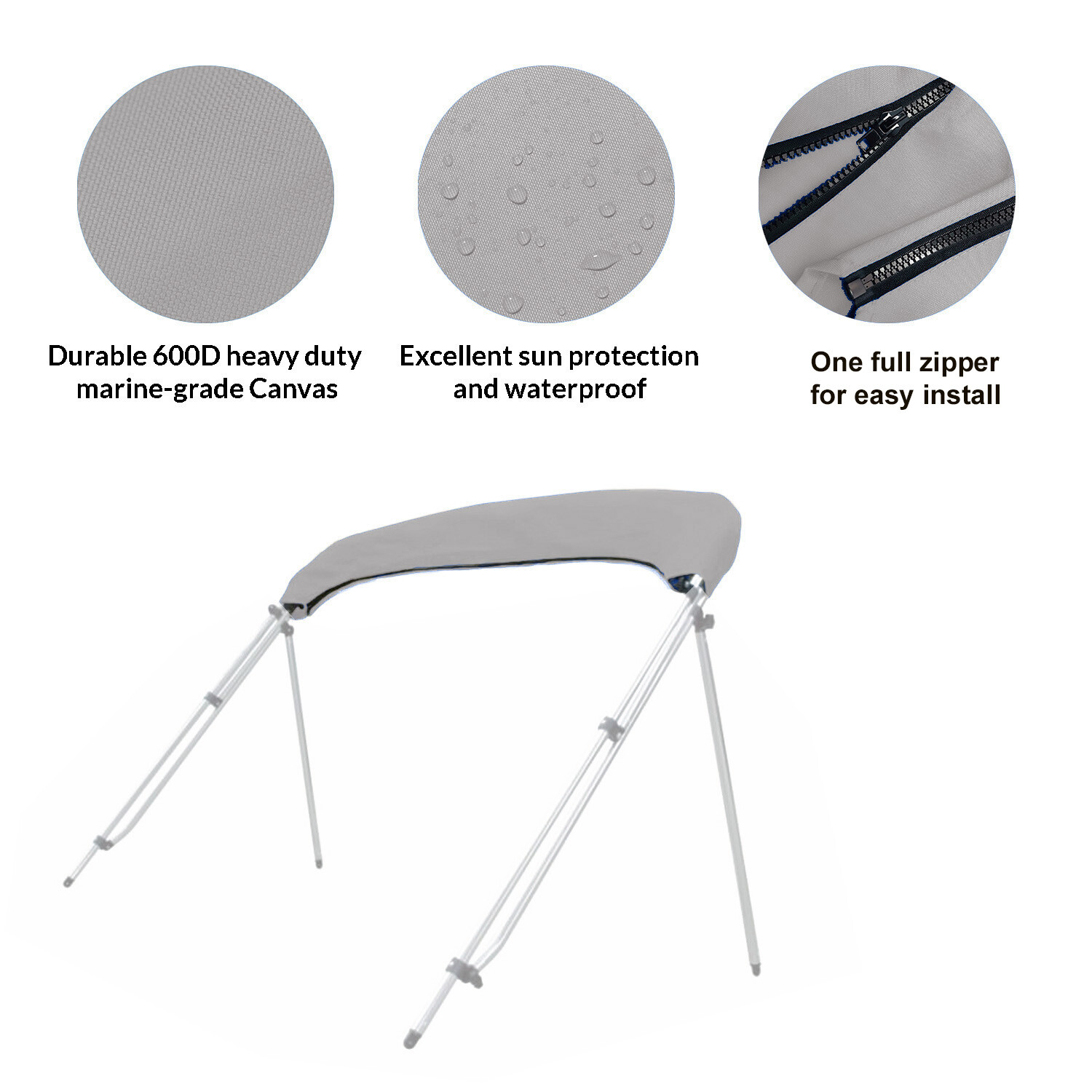 3 Bow 4 Bow Bimini Top Replacement Canvas Cover with Boot without frame 9 colors