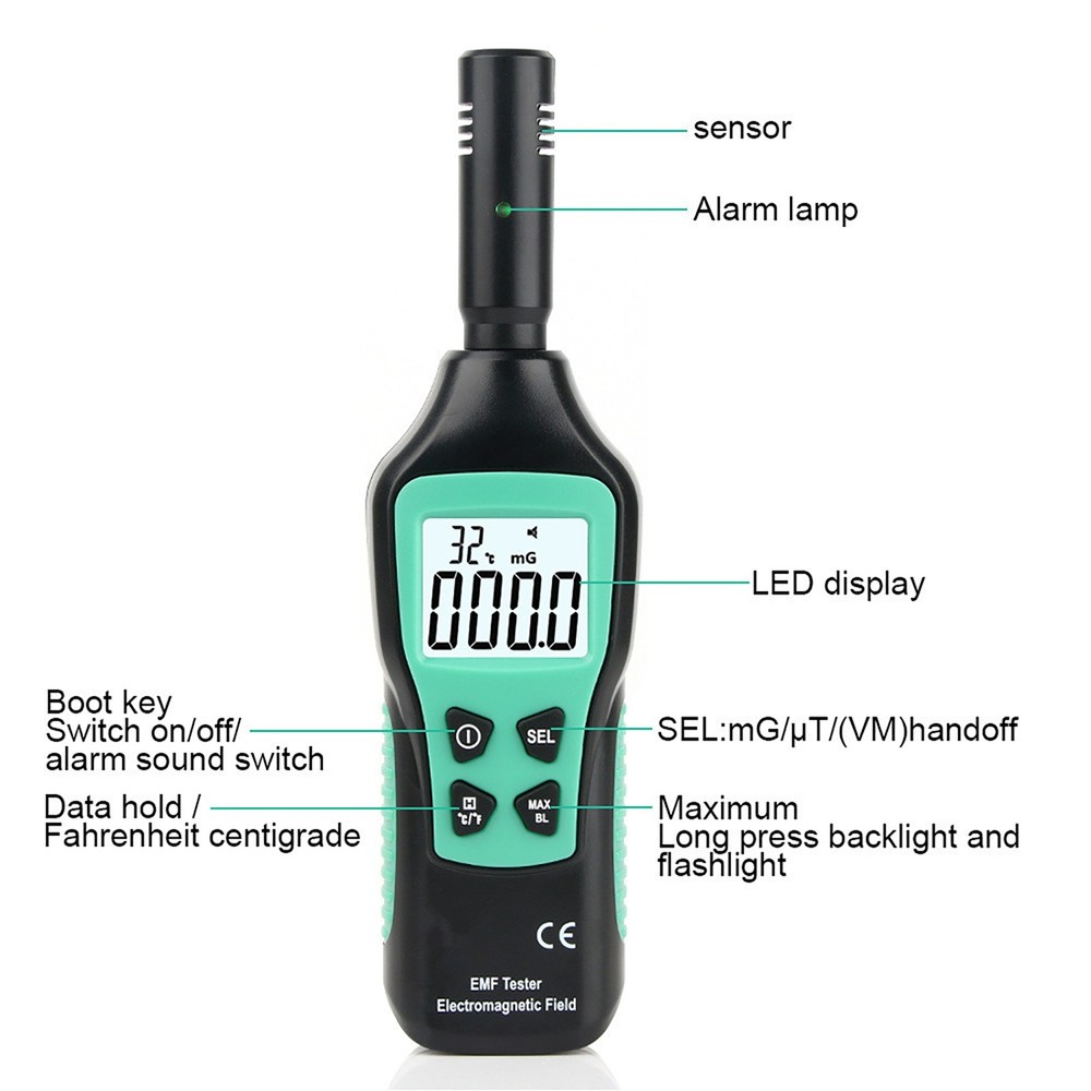 1 PC LCD Radiation Dosimeter EMF Meter Electromagnetic Radiation Detector
