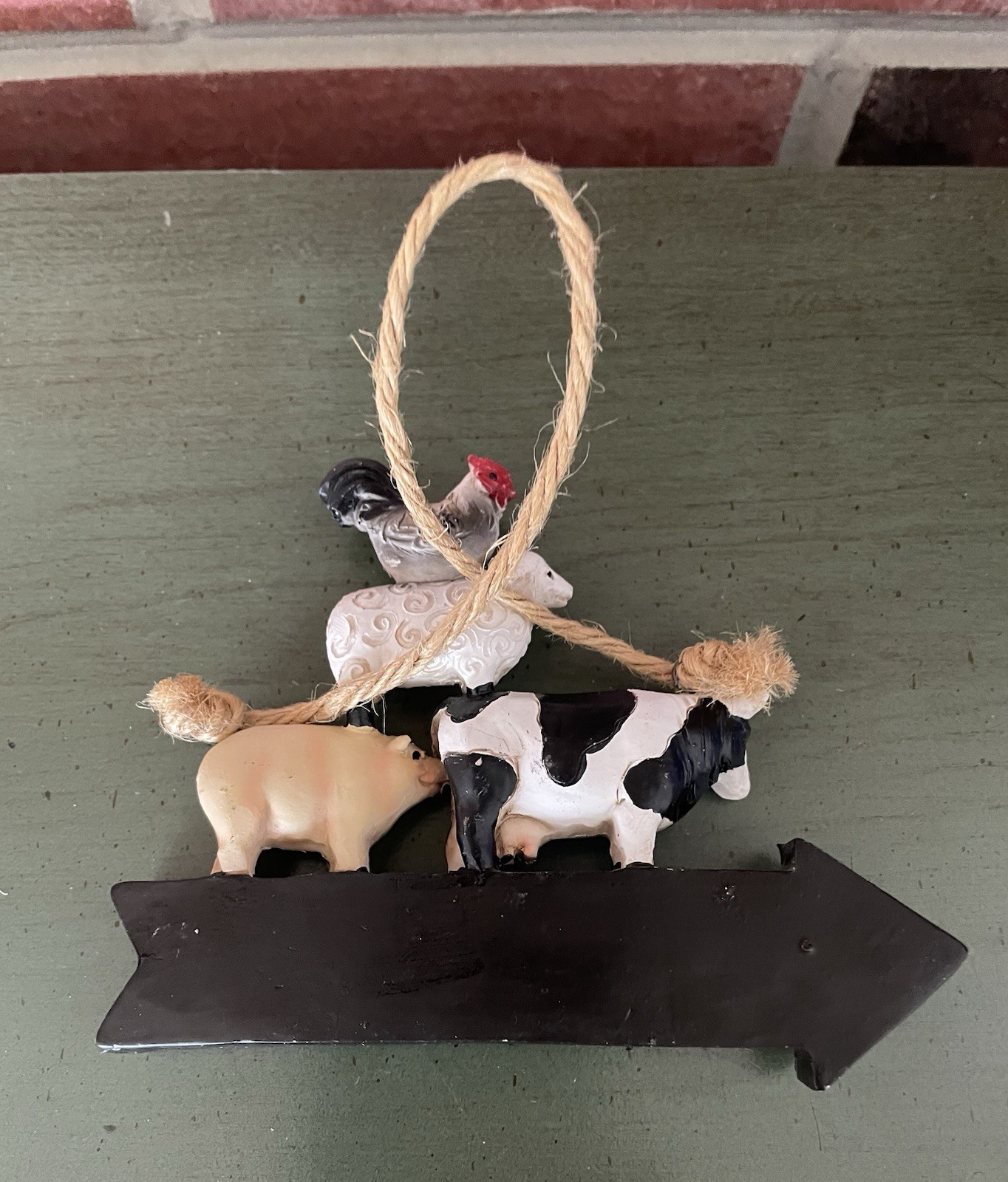 Barn This Way - arrow pointing with Farm Animals ornament/ wall decor cute!