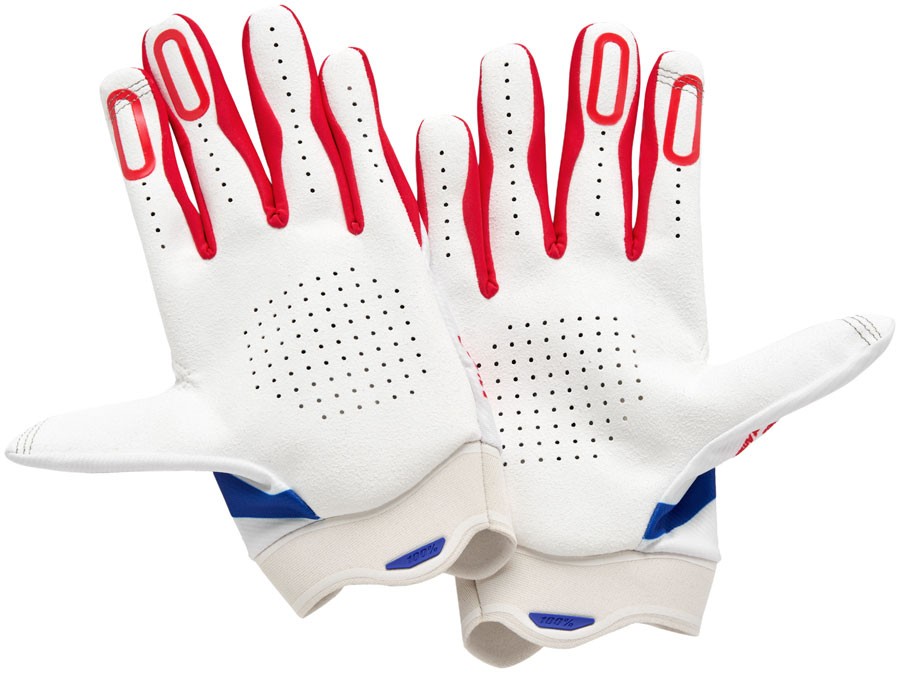 100% Itrack Gloves - Red/White/Blue, X-Large