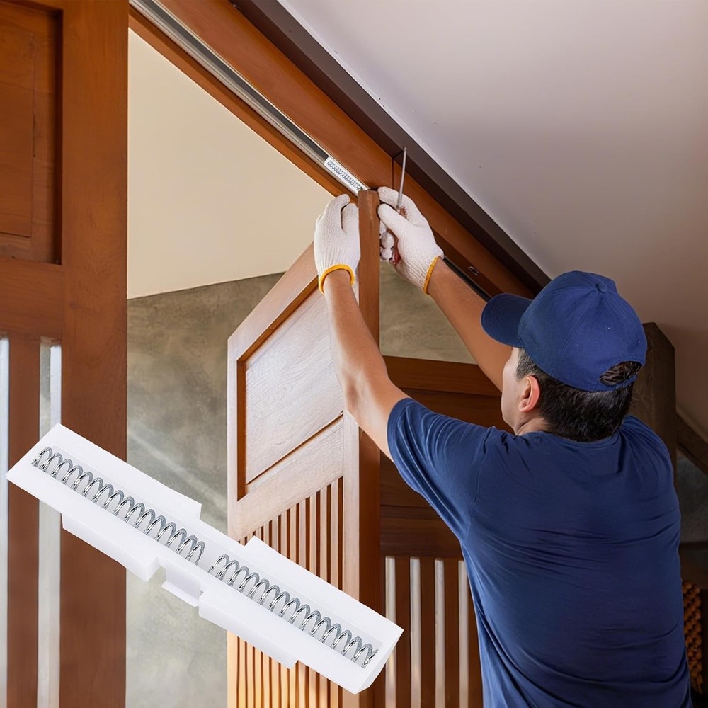 2 Pcs Bi-Fold Door Slide Guide,ABS Bifold Spring Rail,White 2