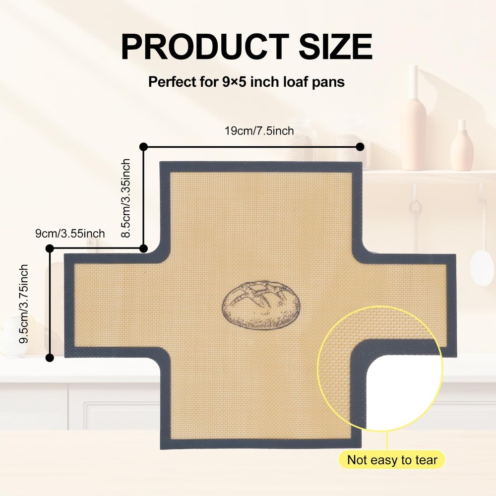 2 Pcs Thickened Silicone Bread loaf pan liners for baking bread 9x5，Silicone ...