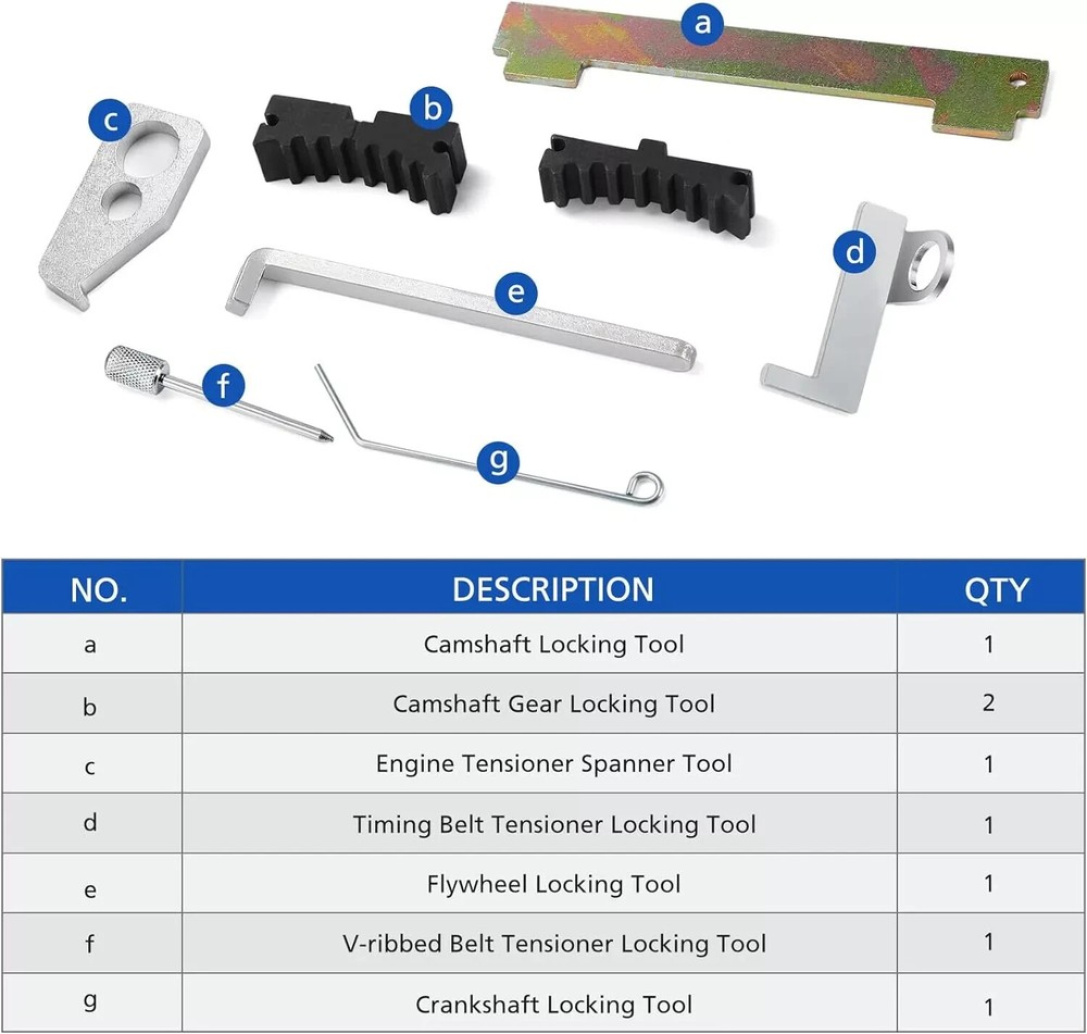 Genforge 8 pcs Engine Camshaft Alignment Timing Tool Kit with case and manual...