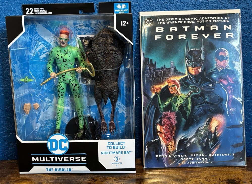 DC Multiverse Batman Forever Riddler Figure & Comic Bundle