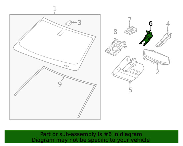 Jet Black Windshield Multi-Function Sensor Mount Bracket Cover Insert (23316901)