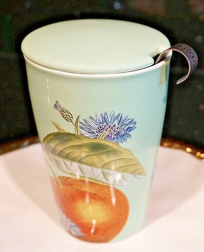 Tea Forte Fleur Ceramic Steeping Cup W/ Infuser Brewing System NEW