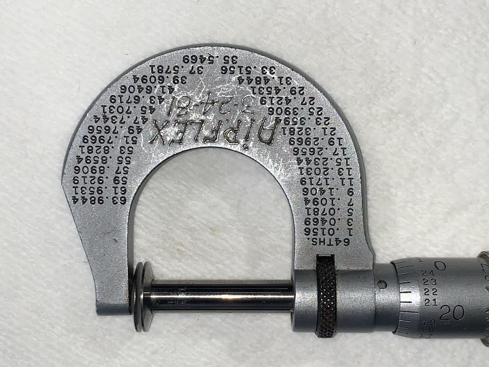 Vg Starrett 256 Disc-Type Outside Micrometer 0-1” Ratchet Stop Has Engravings