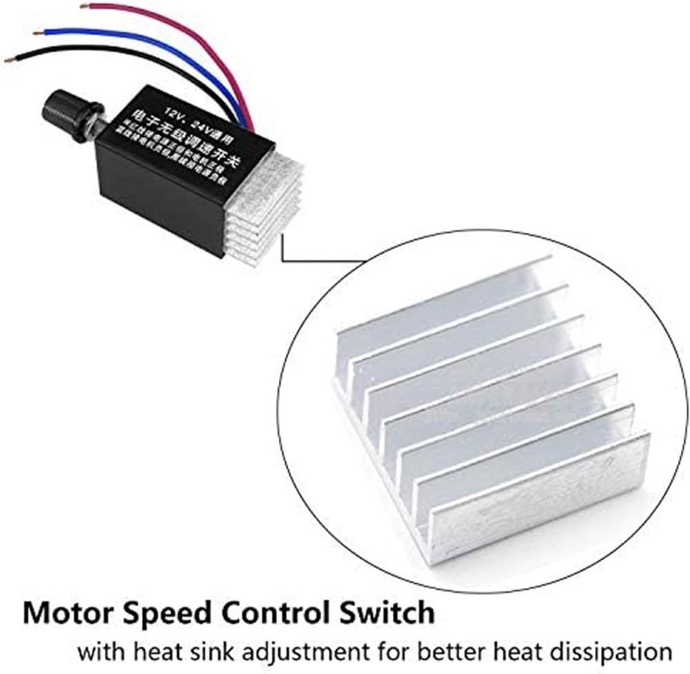 DC Motor Speed Controller Universal 12V 24V 10A Electronic Stepless Speed...