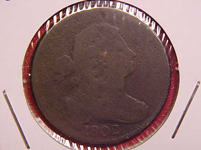 1802 DRAPED BUST LARGE CENT - AG+ - SEE PICS! - (N4849)