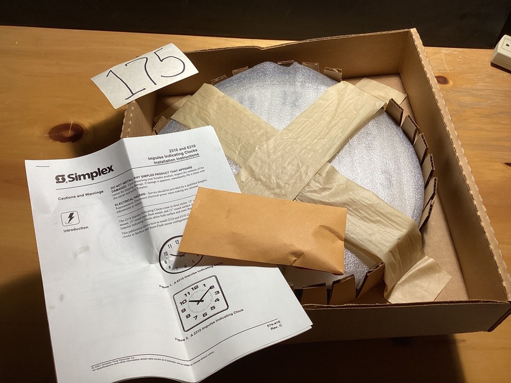 SIMPLEX 6310-9075 IMPULSE 12" ROUND SLIMLINE BLK CLOCK 24VDC