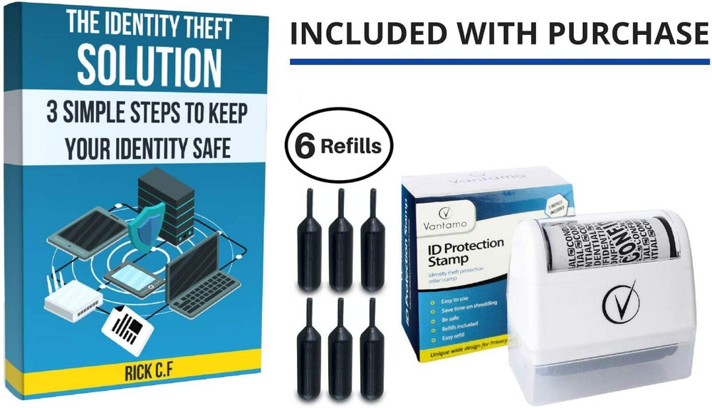 Vantamo Identity Theft Protection Roller Stamp for Hiding Sensitive Information,