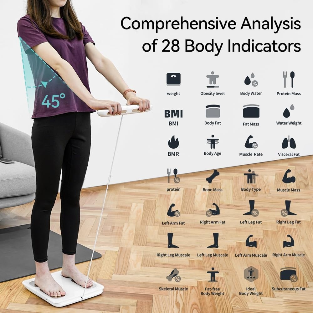 FITDAYS 8-Electrode Smart Scale: Full Body Composition Analyzer, 27 Metrics v...