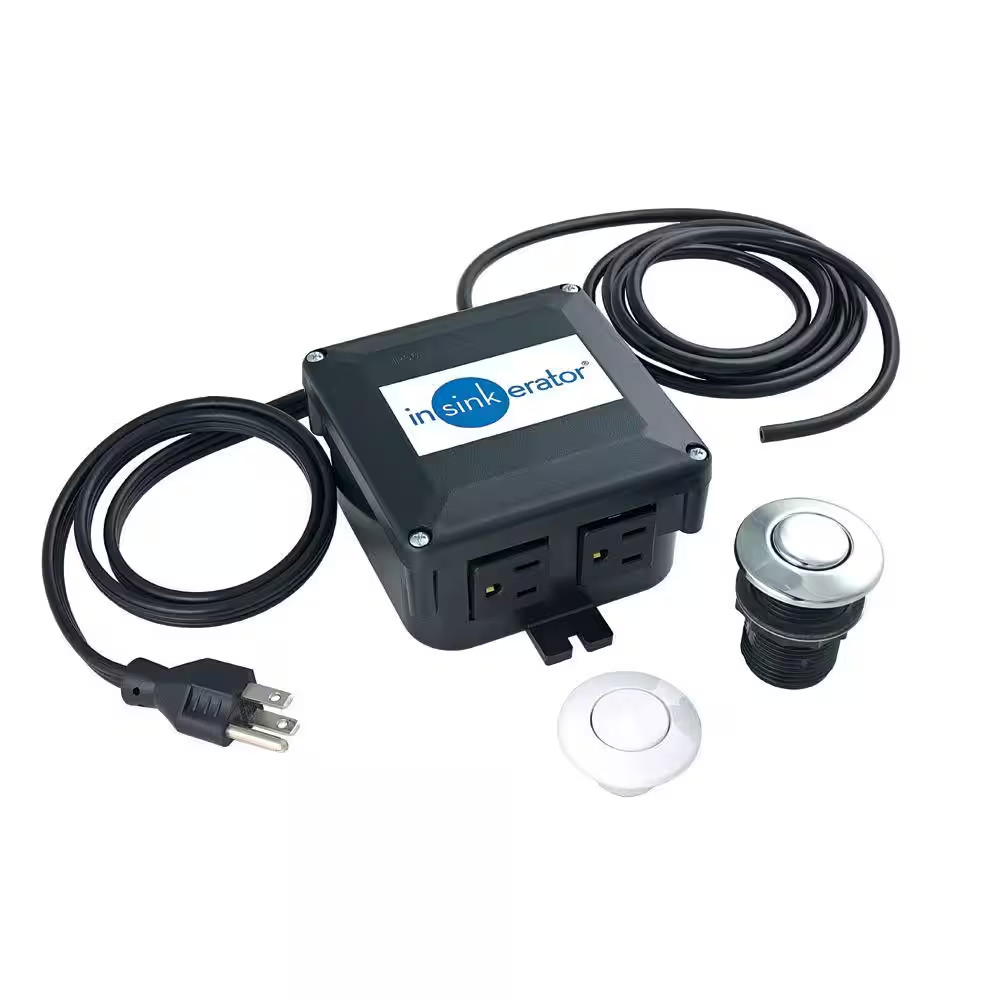 Garbage Disposal Air Switch Kit, Dual Outlet Sink Top Switch Button for All Mod