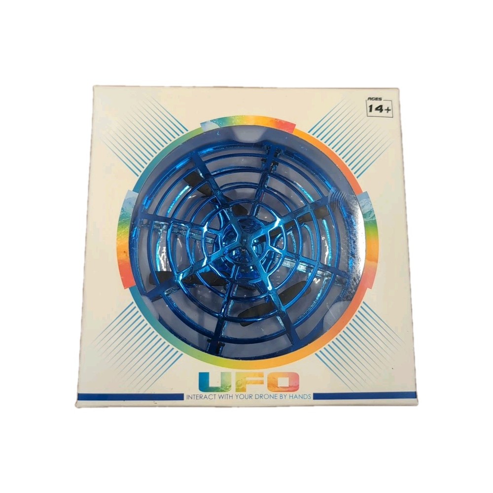 UFO Interact With Your Drone By Hand Blue