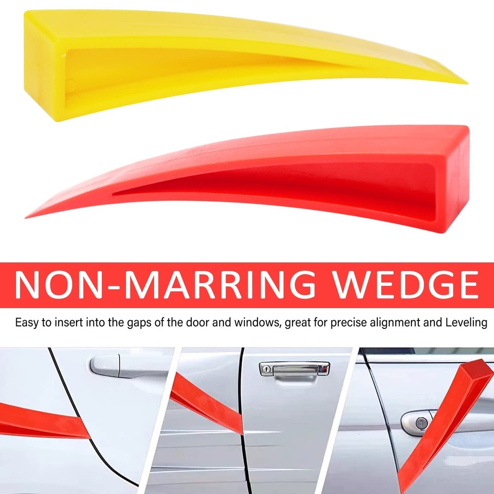 5 Pieces Curved Car Door Window Wedge and Plastic Chisel Scraper,Paintless De...