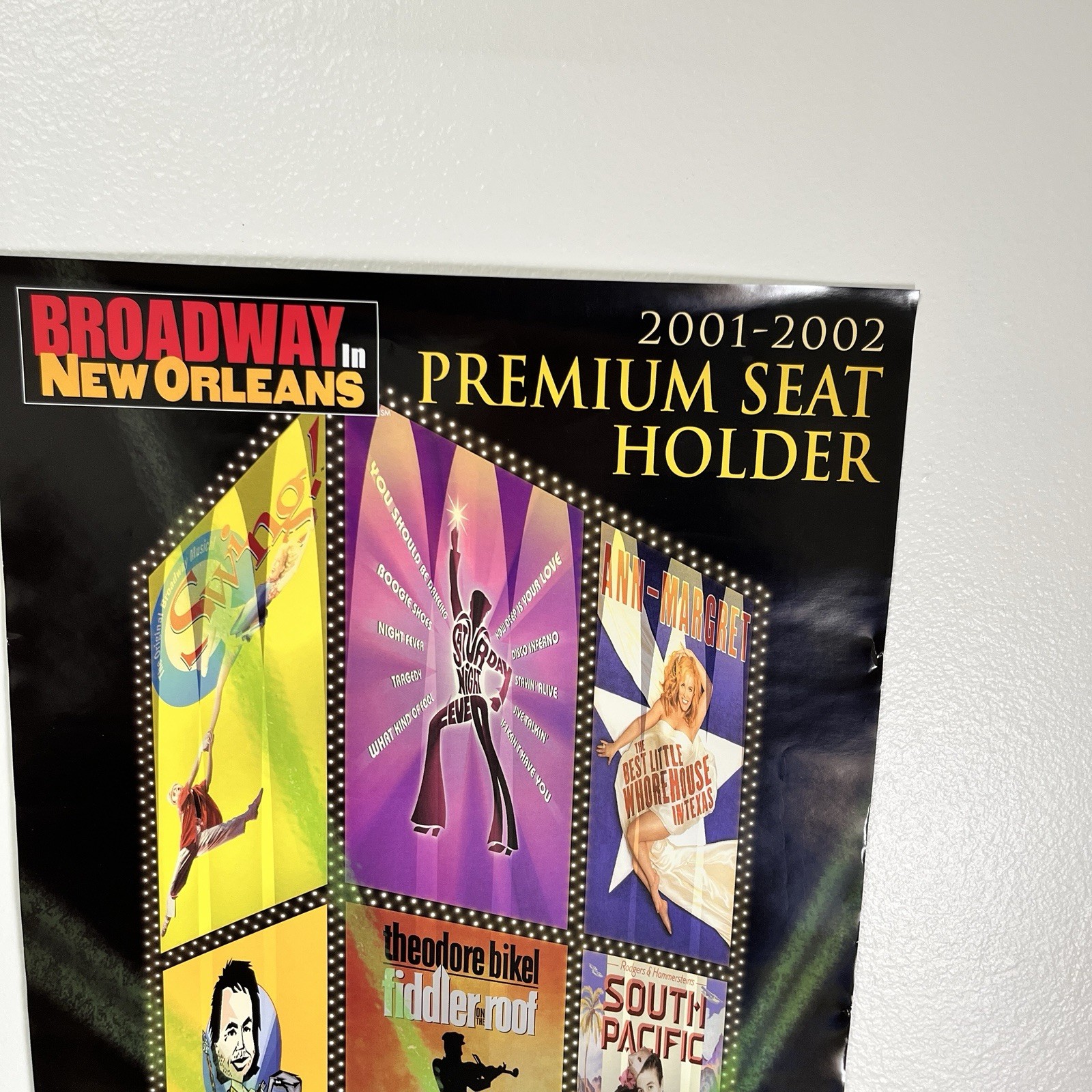 Broadway New Orleans 2001 Poster Premium Seat Holder Fiddler South Pacific
