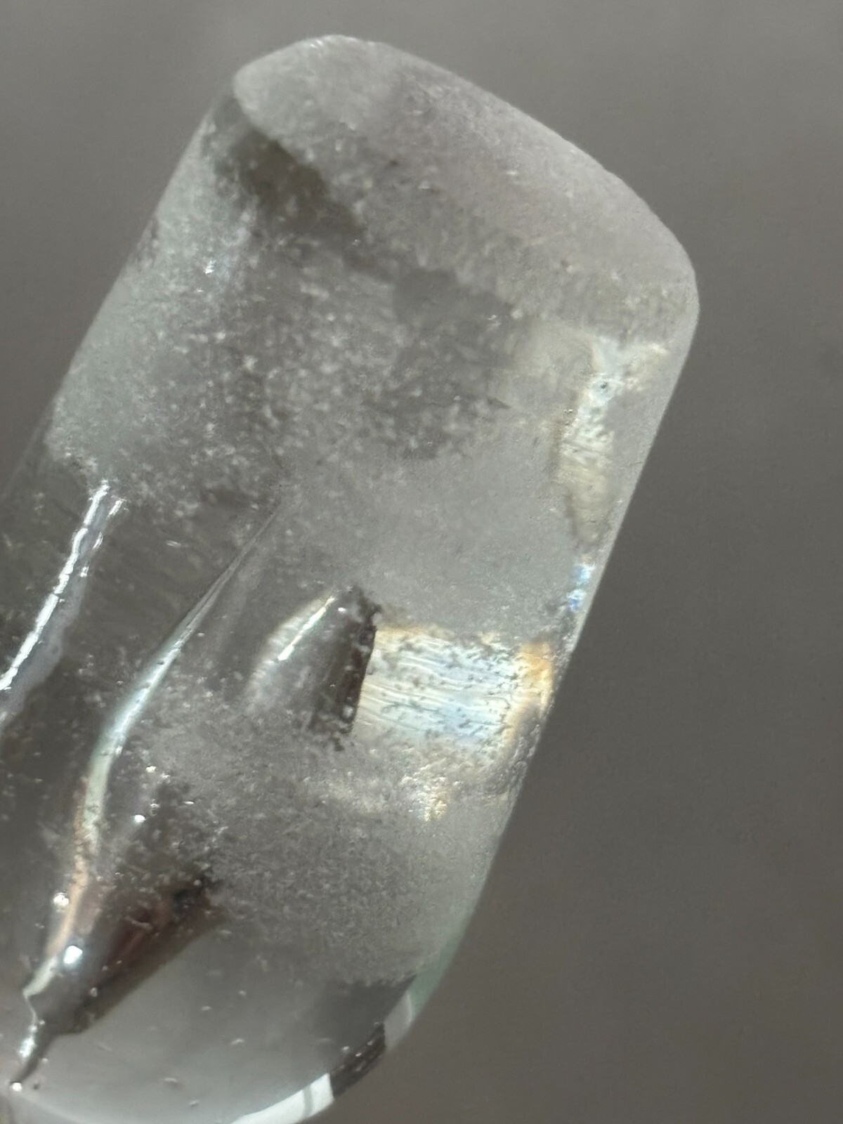 VTG Rainbow Ruffled Glass Crackle Decanter & Stopper Red Clear Rigaree Free Ship