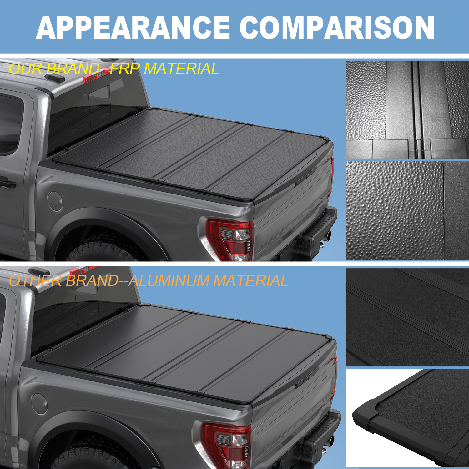 5.5FT 4-Fold Hard Solid Tonneau Cover For 2014-2024 Toyota Tundra Truck Bed