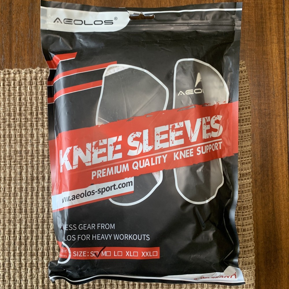 Aeolos Compression Support Knee Sleeves Size Small Black New