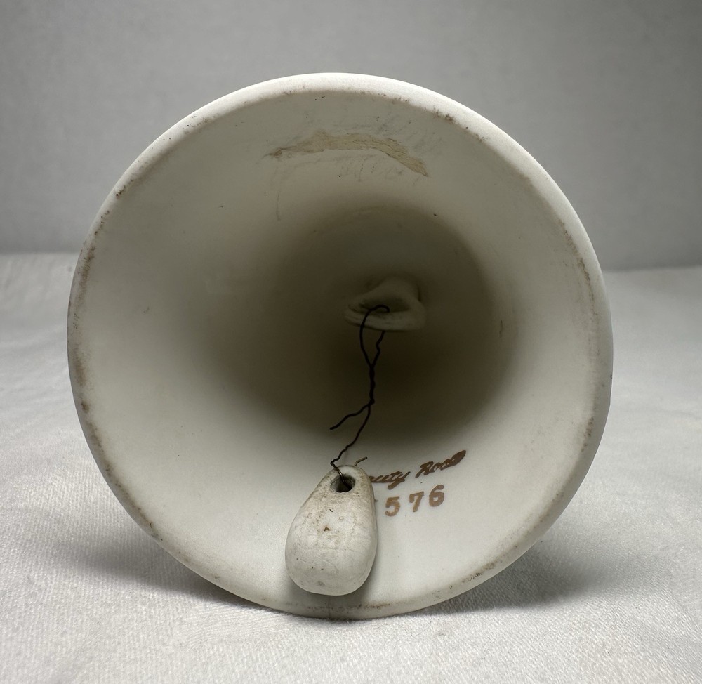 White Ceramic Floral Rose Bell