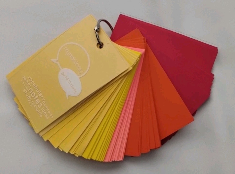 Myndology Flip Book Colored Note Cards with Ring 74 Count Study Flashcards