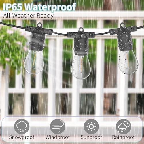 LED Outdoor String Lights, Shatterproof Waterproof 54Ft (Maximum 918Ft) 54FT