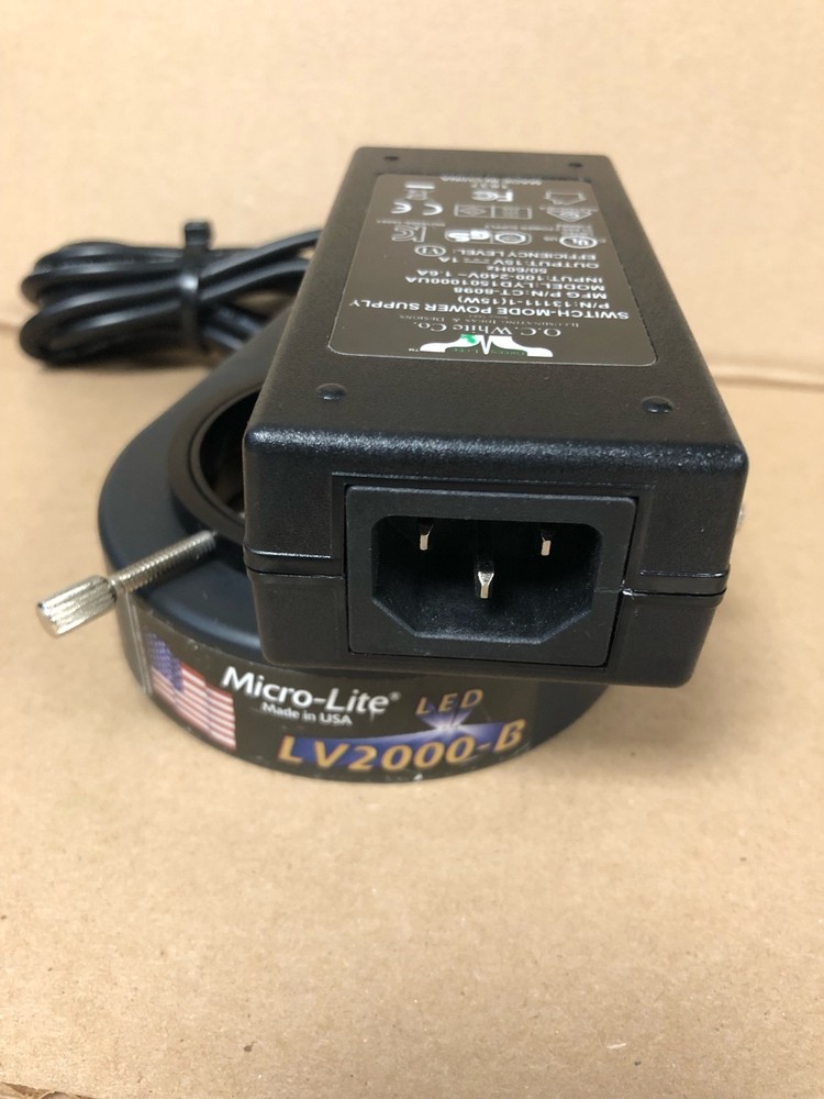 Micro-Lite LV2000-B Ring Illuminator light LED light W/AC-ADAPTER (TESTED)