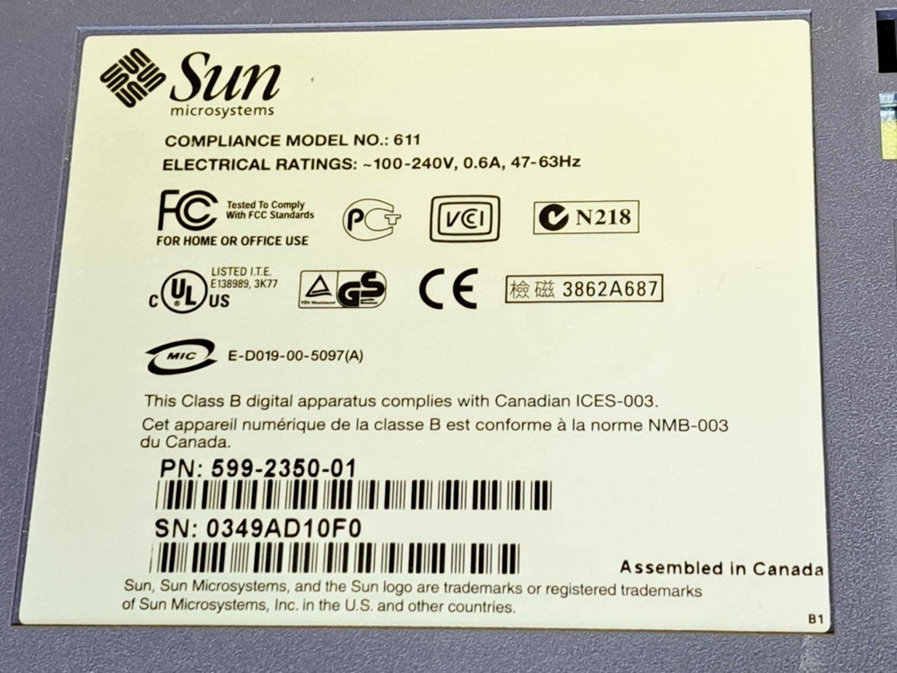 ⚡SUN MICROSYSTEMS 611 TAPE DRIVE EXTERNAL DDS-4 DAT SCSI DATA BACK UP ARCHIVAL⚡