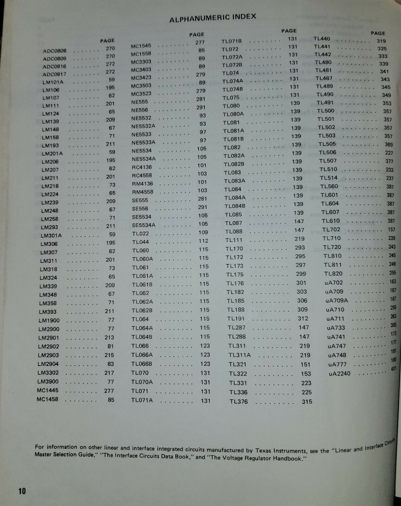 USED 1980 Texas Instruments Linear Control Circuits Data Book