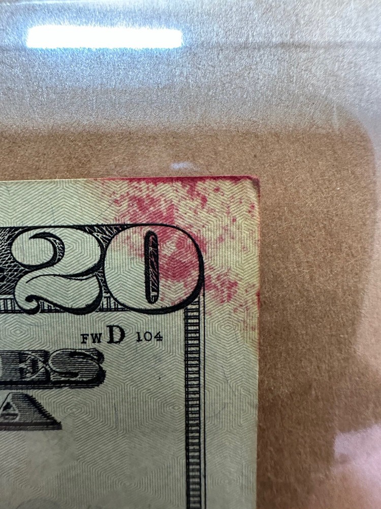 $20 BILL INK MARK ERROR RARE