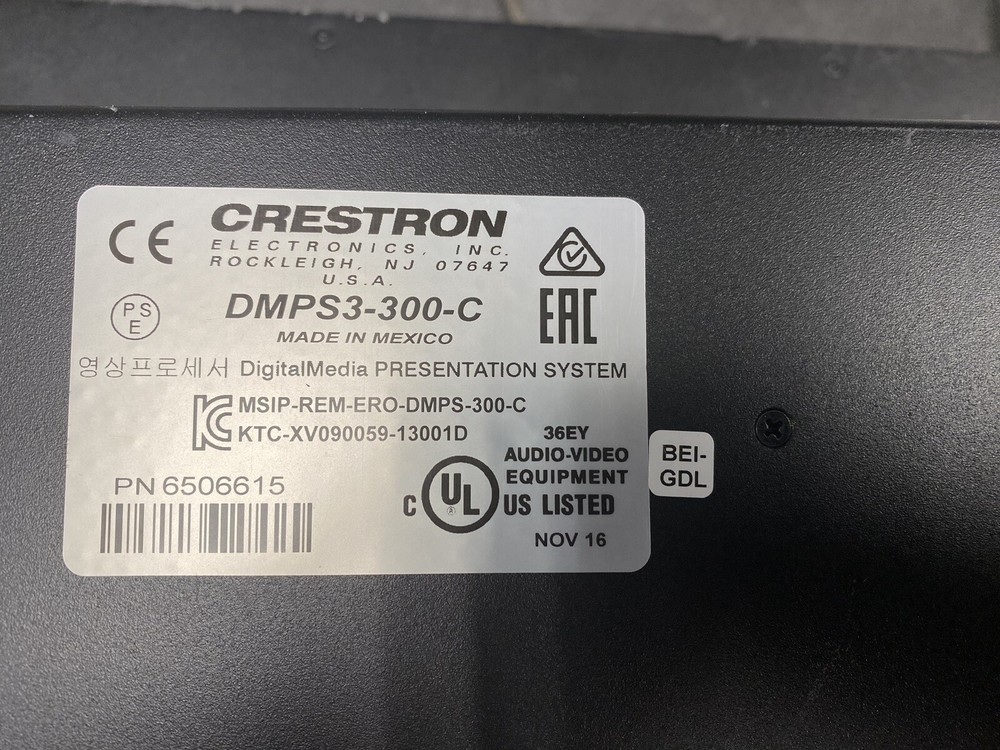 Crestron DMPS3-300-C HDMI Rack Mount Pro. Digital Media Presentation System