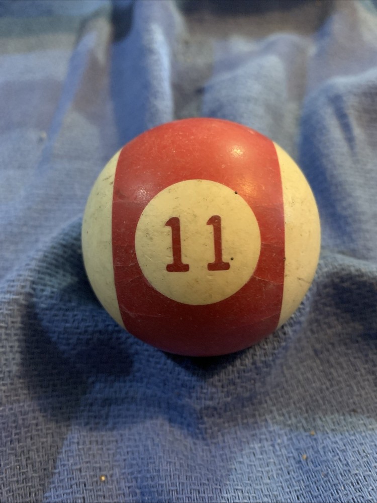 Vintage Bakelite Stripe 11 Ball Billiard Pool Replacement 2” Rare Error