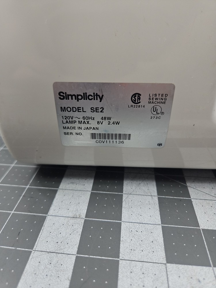 Simplicity Embroidery Only Machine Model SE2 Touch Screen White Works