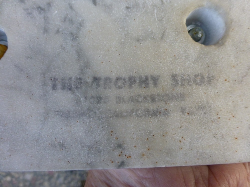 vintage 1973 Hiphugger BILLIARDS POOL table TROPHY marble base