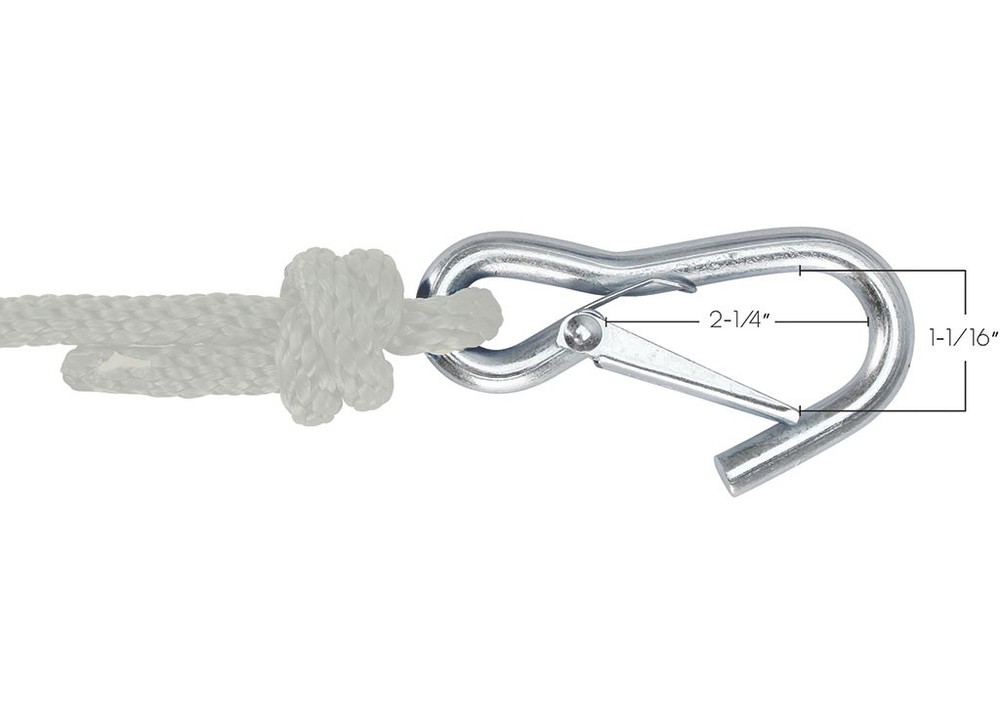Extreme Max 3006.2033 BoatTector Solid Braid MFP Anchor Line/Hook 3/8x100' White