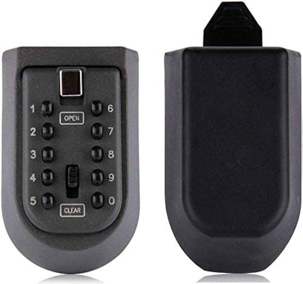 Indoor & Outdoor Key Lock Box Wall Mounted Push Button Combination Key Safe S...