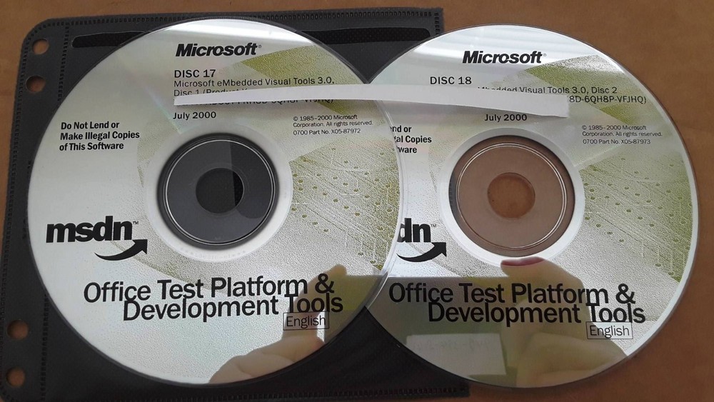 Microsoft eMbedded Visual Tools 3.0 Install CD Set w/ Key & License