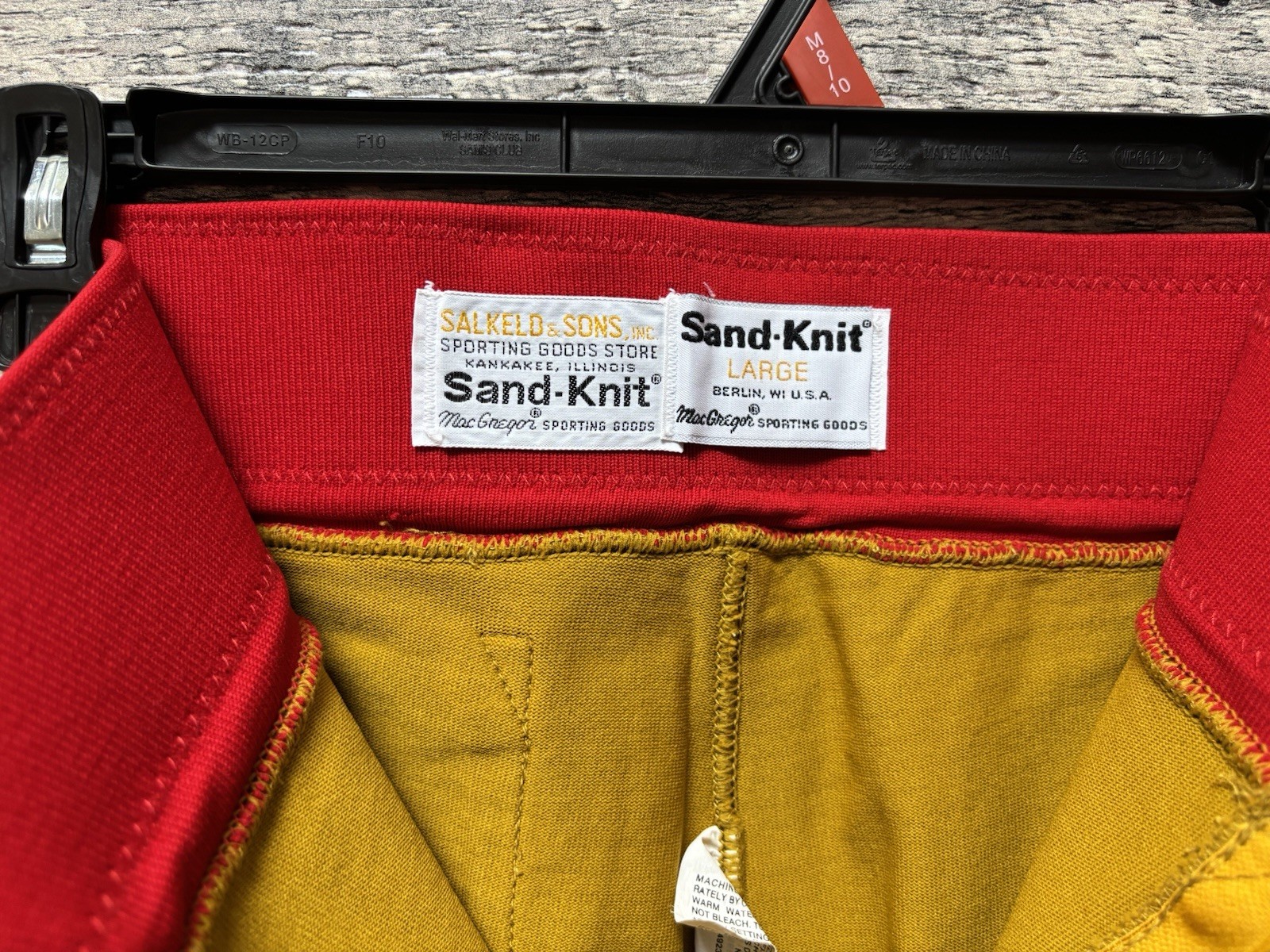 Vintage MacGregor Sand Knit Men’s Baseball Pants Large 70’s Gold Red White USA